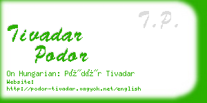 tivadar podor business card